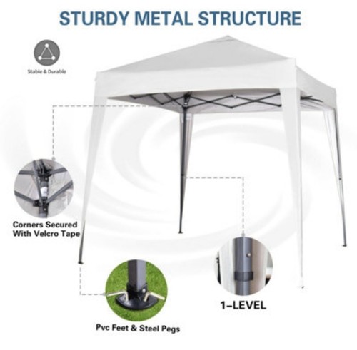 Pop gazebo 2x2m white metal - pop-up,
