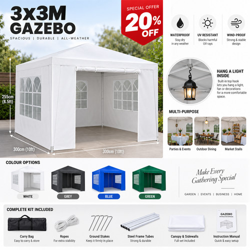 3x3m pop gazebo - pop,