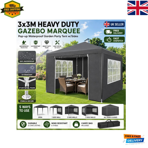 3x3m heavy duty gazebo - 3x3m,