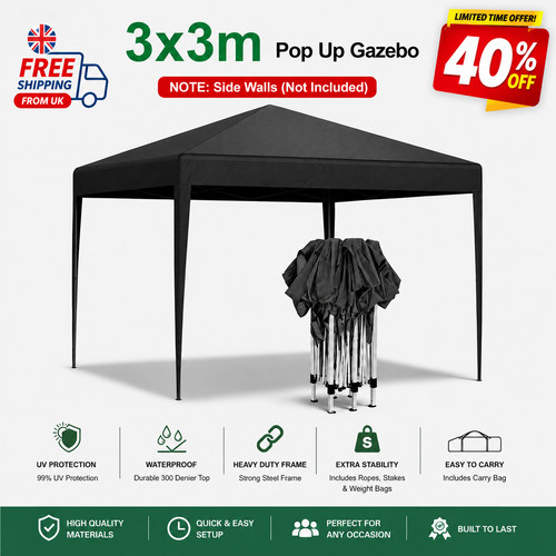 3x3m heavy duty gazebo - heavy,